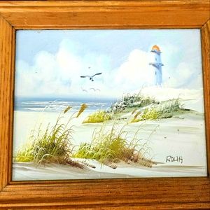 Beach oil painting